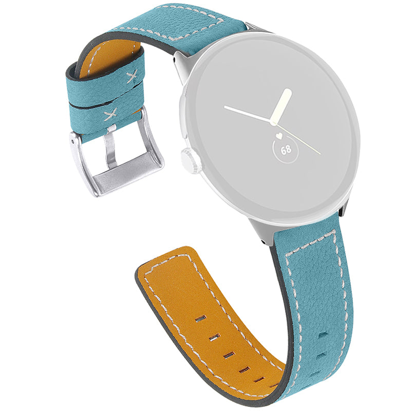 Stitching Watch Band for Google Pixel Watch 2 Pixel Watch Genuine Leather Watch Strap Replacement Part Stitching Watch Band for Google Pixel Watch 2 Pixel Watch Genuine Leather Watch Strap Replacement Part